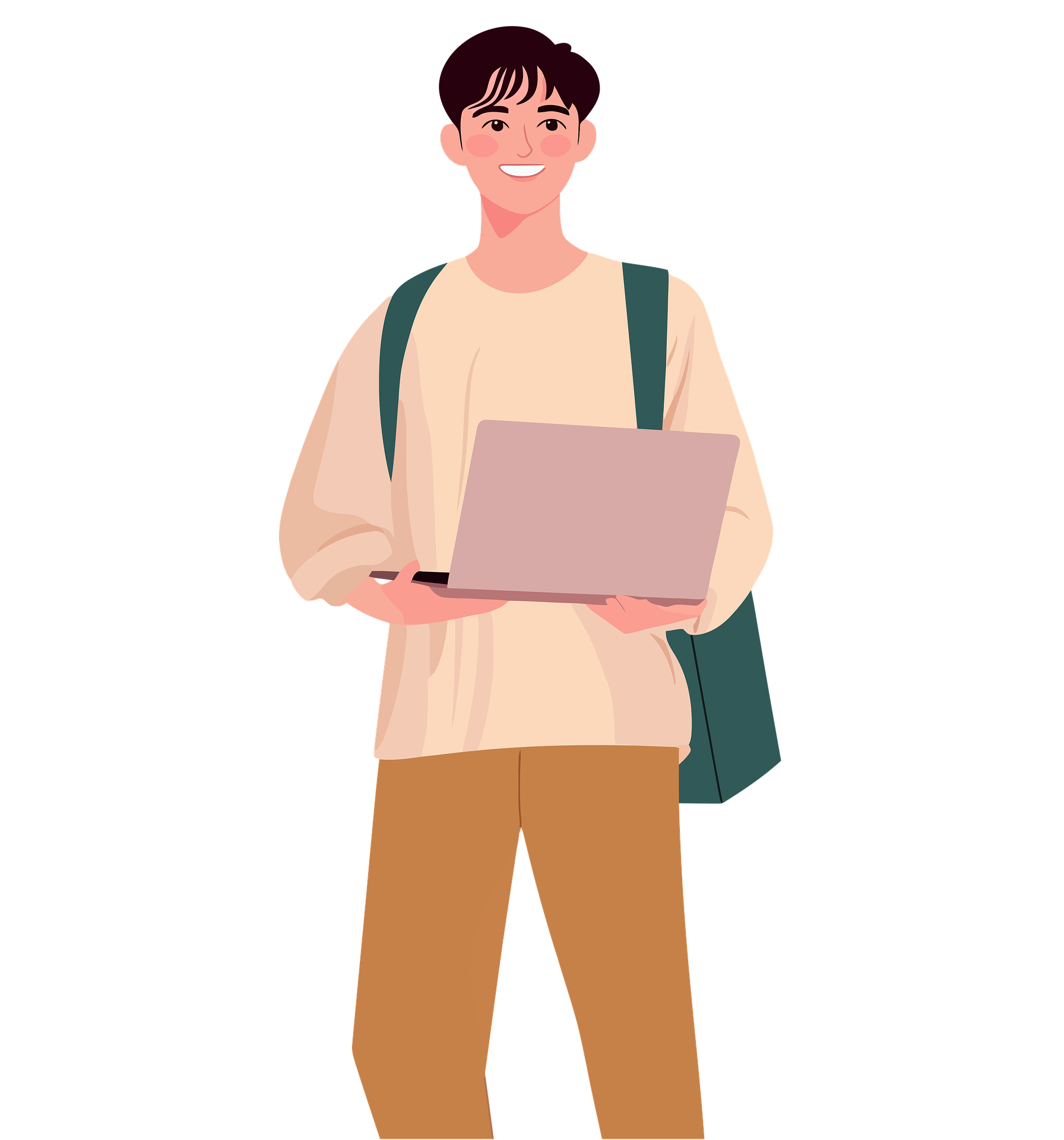 Happy B.Tech student in a learning session